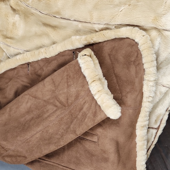 Jones New York - Women's Faux Suede Hooded Winter Coat - Size M - Picture 6 of 7